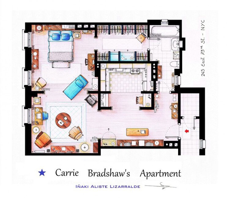 plano-apartamento-carrie-sexo-en-nueva-york